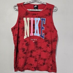 Nike Vintage Tie Dye Tank Top Men's Size Large World Peace Red Basketball Street
